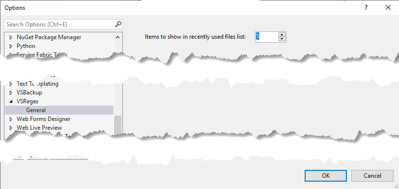 Tools Menu - Options - VSRegex General Options